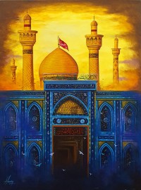 S. A. Noory, Roza Imam Hussain, 18 x 24 Inch, Acrylic on Canvas, Cityscape Painting, AC-SAN-215